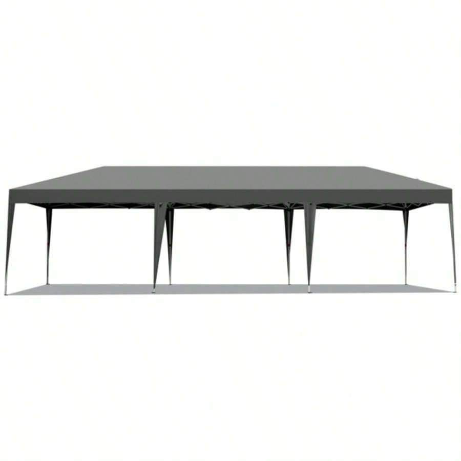 8 Sides 6 And 2 Doors 3x9m Oxford Cloth White Spray Frame With 8 Sandbags With Bag Folding Shed Dark Gray