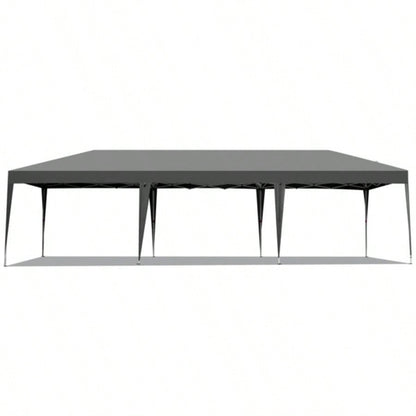 8 Sides 6 And 2 Doors 3x9m Oxford Cloth White Spray Frame With 8 Sandbags With Bag Folding Shed Dark Gray