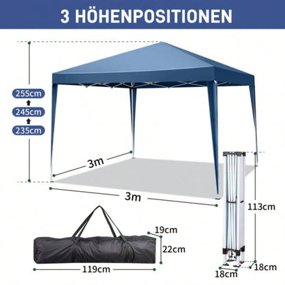 3x Practical Waterproof Right - Angle Folding Tent Blue