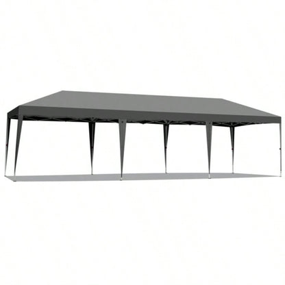 8 Sides 6 And 2 Doors 3x9m Oxford Cloth White Spray Frame With 8 Sandbags With Bag Folding Shed Dark Gray