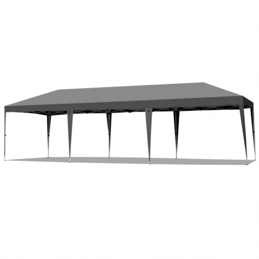 8 Sides 6 And 2 Doors 3x9m Oxford Cloth White Spray Frame With 8 Sandbags With Bag Folding Shed Dark Gray