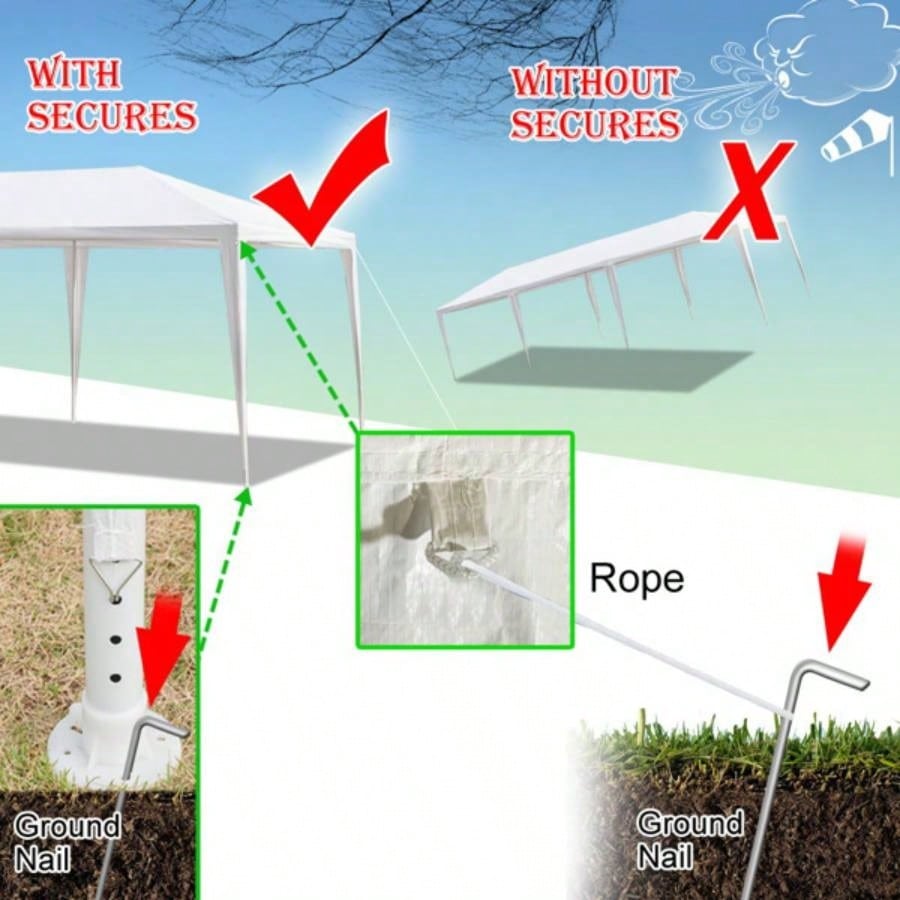 3*9m Non - Cloth PE Cloth Plastic Sprayed Iron Pipe Outdoor Party Tent White