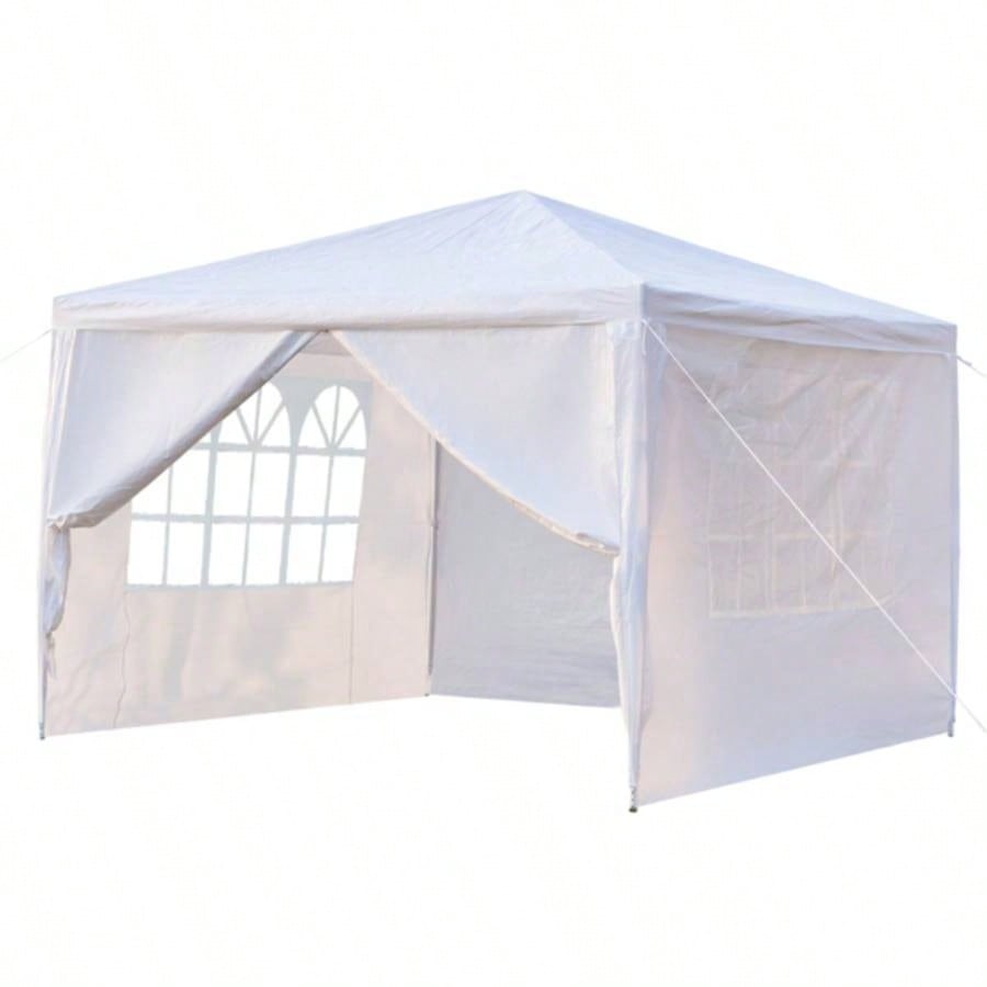 3x Four Sides Portable Home Use Waterproof Tent with Tubes White