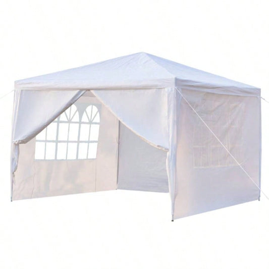 3x Four Sides Portable Home Use Waterproof Tent with Tubes White