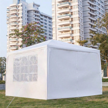 3x Four Sides Portable Home Use Waterproof Tent with Tubes White