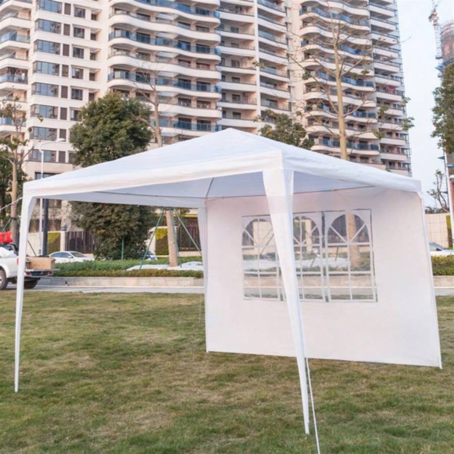 3x Four Sides Portable Home Use Waterproof Tent with Tubes White