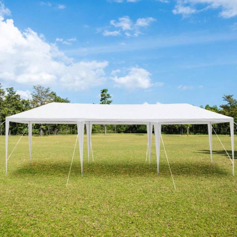 3*9m Non - Cloth PE Cloth Plastic Sprayed Iron Pipe Outdoor Party Tent White