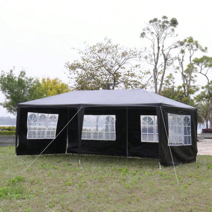 10#39; 20#39; Outdoor Party Tent with 6 Removable Sidewalls, Waterproof Canopy Patio Wedding Gazebo, Black