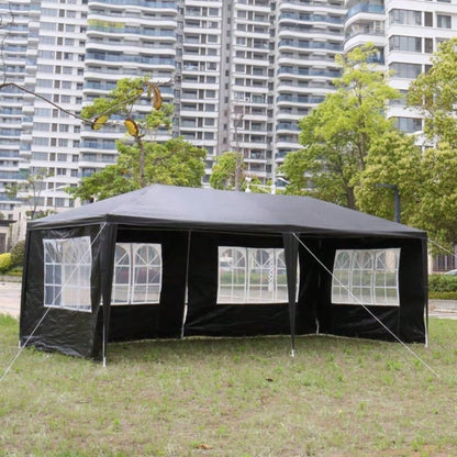 10#39; 20#39; Outdoor Party Tent with 6 Removable Sidewalls, Waterproof Canopy Patio Wedding Gazebo, Black