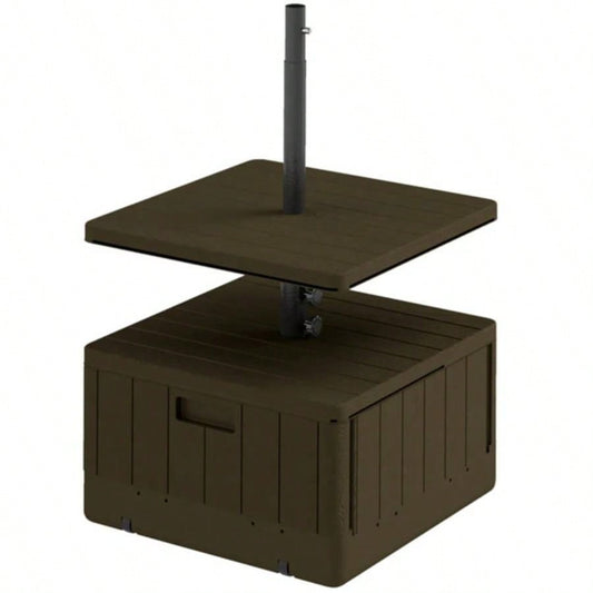 Weighted Stand with Table Tray and Wheels - Brown
