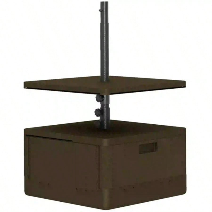 Weighted Stand with Table Tray and Wheels - Brown