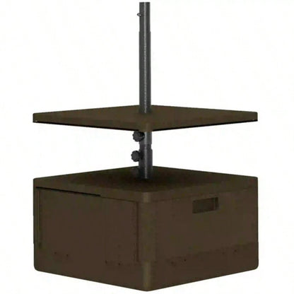 Weighted Stand with Table Tray and Wheels - Brown