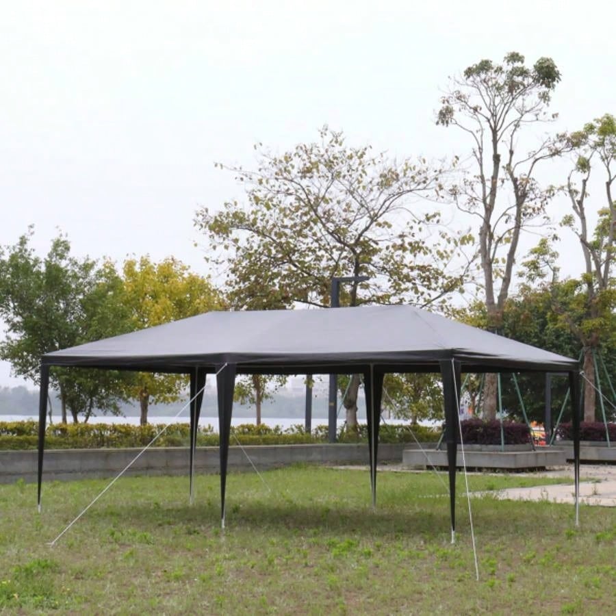 10#39; 20#39; Outdoor Party Tent with 6 Removable Sidewalls, Waterproof Canopy Patio Wedding Gazebo, Black