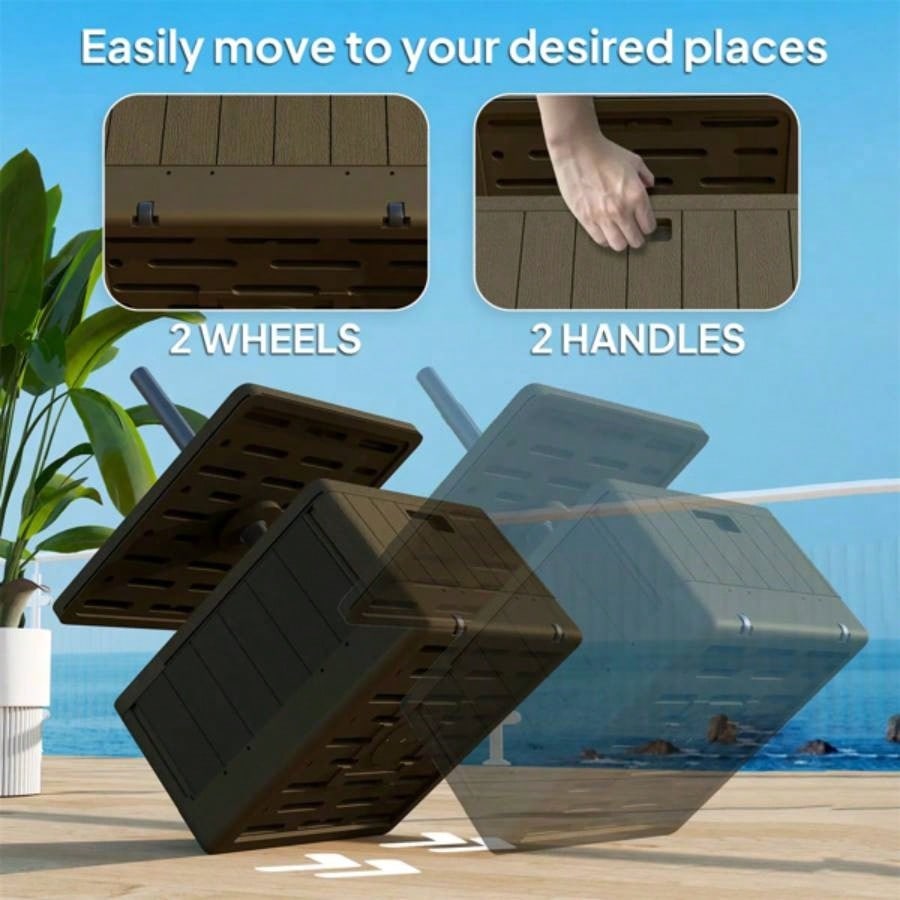 Weighted Stand with Table Tray and Wheels - Brown
