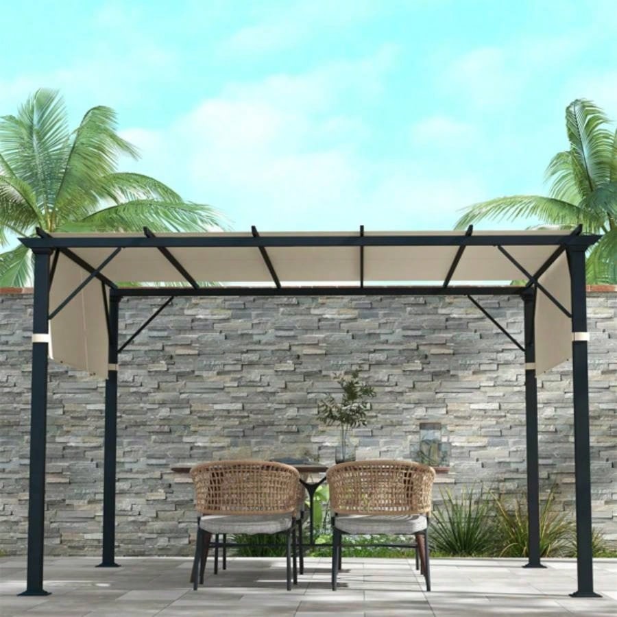 10x 10ft Gazebo Canopy, Pergola Shade Cover White