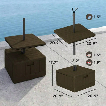 Weighted Stand with Table Tray and Wheels - Brown