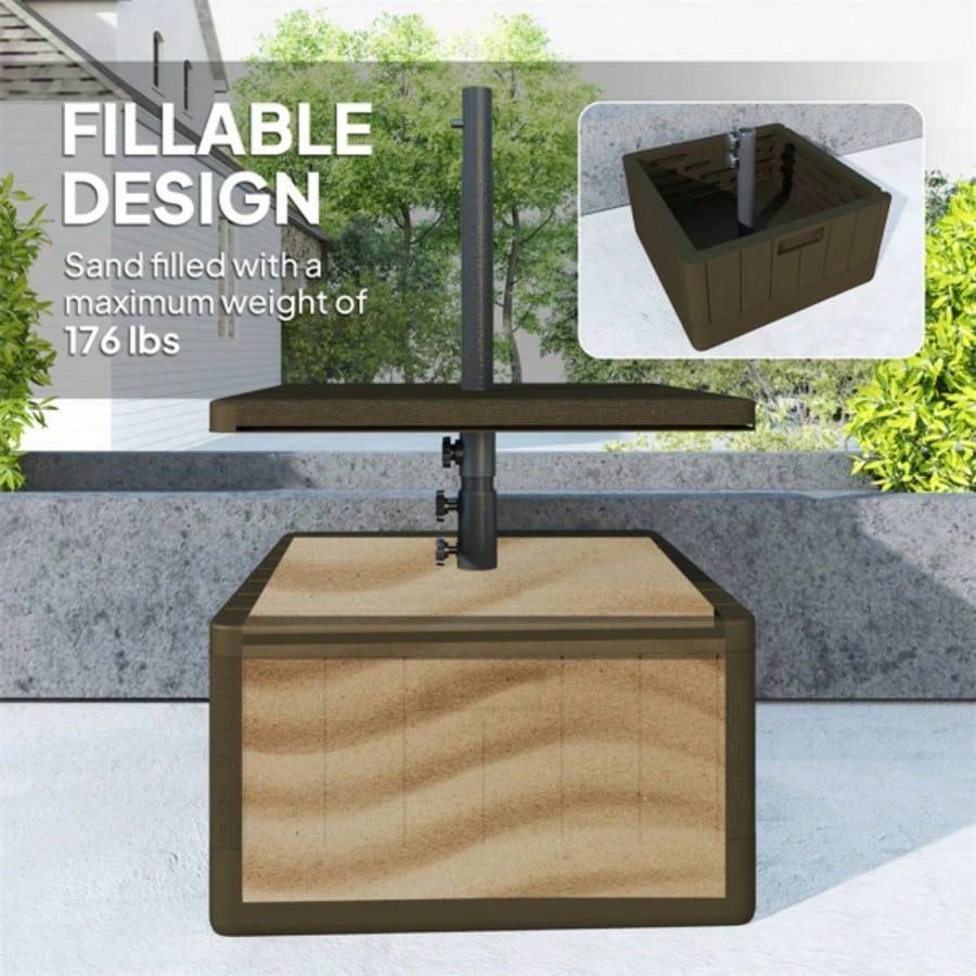 Weighted Stand with Table Tray and Wheels - Brown