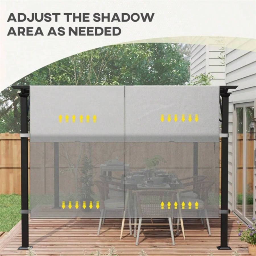 10x 10ft Gazebo Canopy, Pergola Shade Cover Light Gray