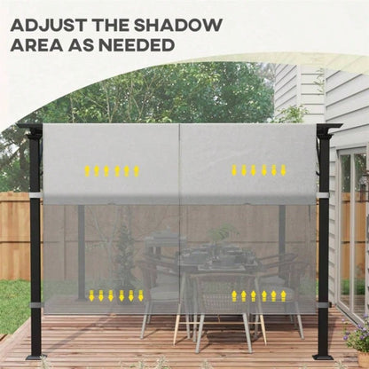 10x 10ft Gazebo Canopy, Pergola Shade Cover Light Gray