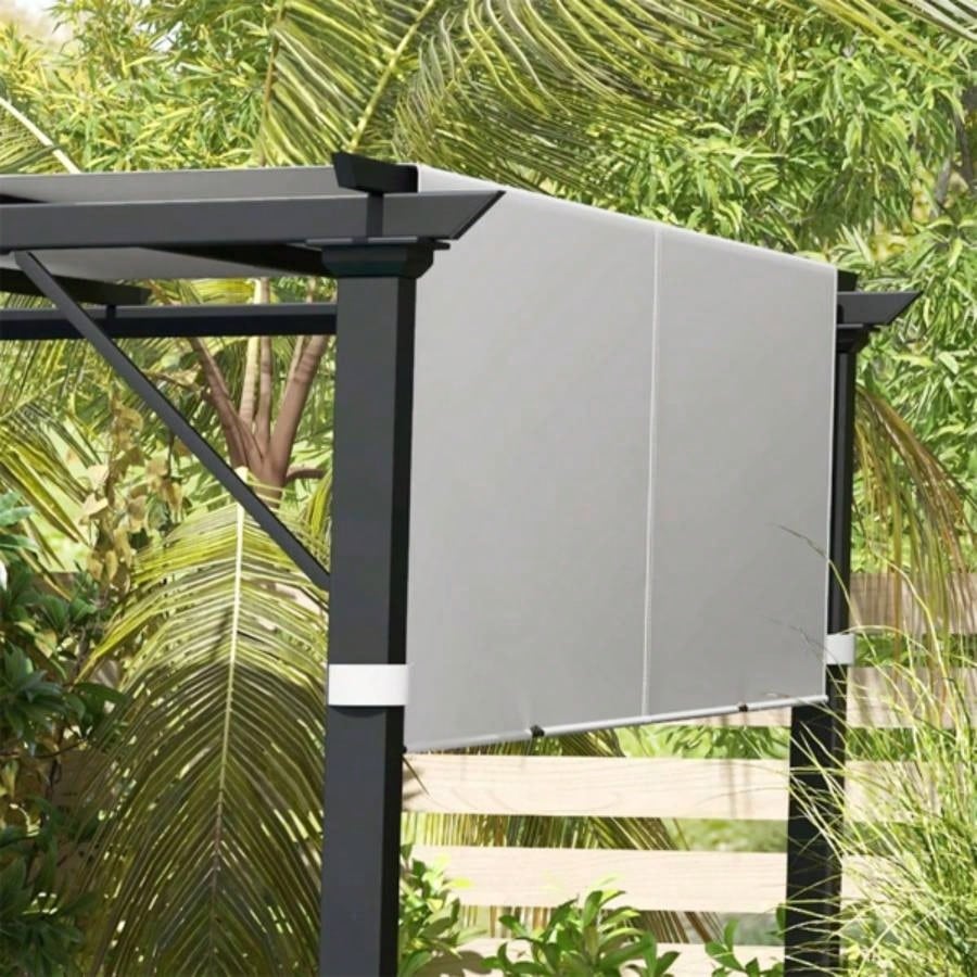 10x 10ft Gazebo Canopy, Pergola Shade Cover Light Gray