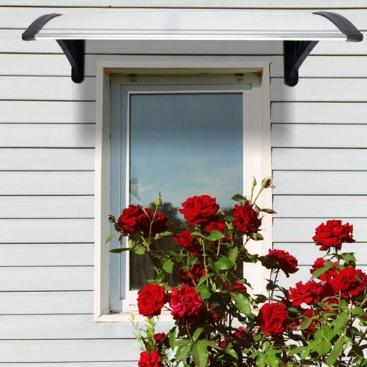 HT -x 96cm Household Application Door Window Rain Cover Eaves Black Holder