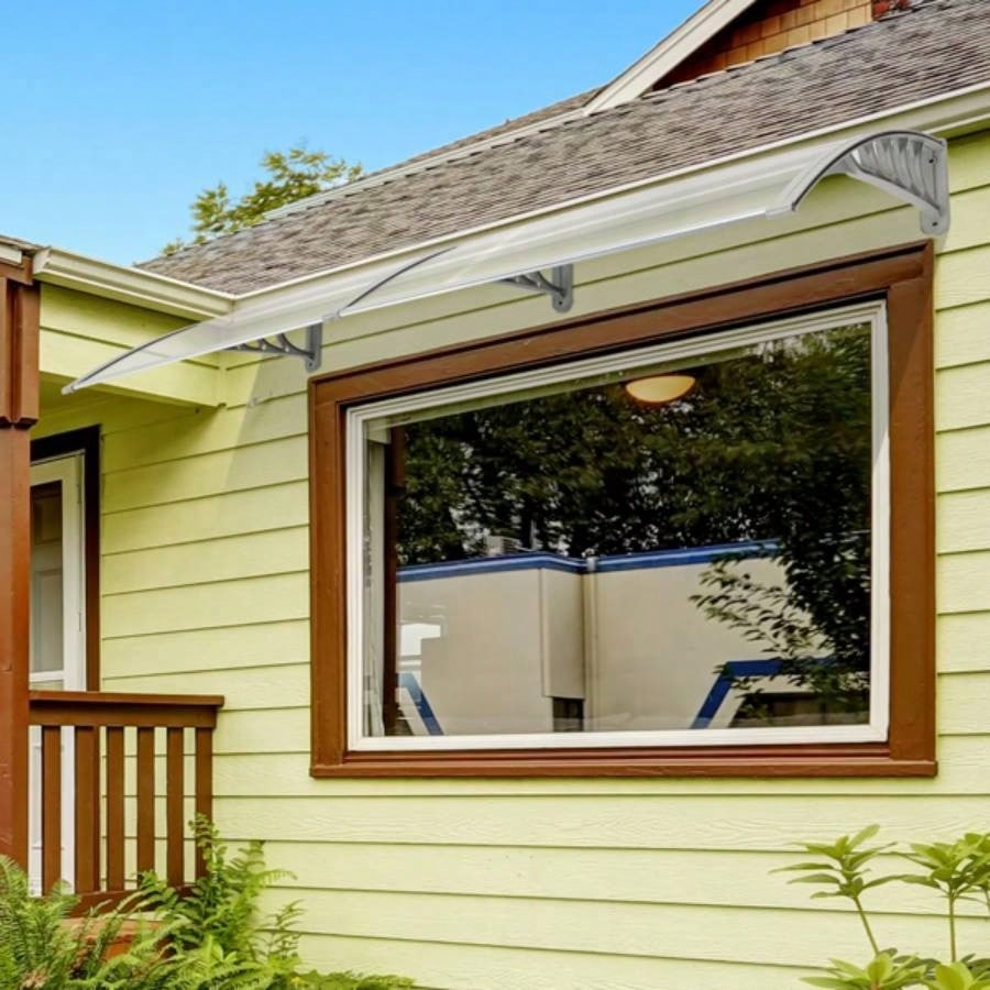 HT - 200x Household Application Door Window Rain Cover Eaves Canopy Silver Gray Bracket