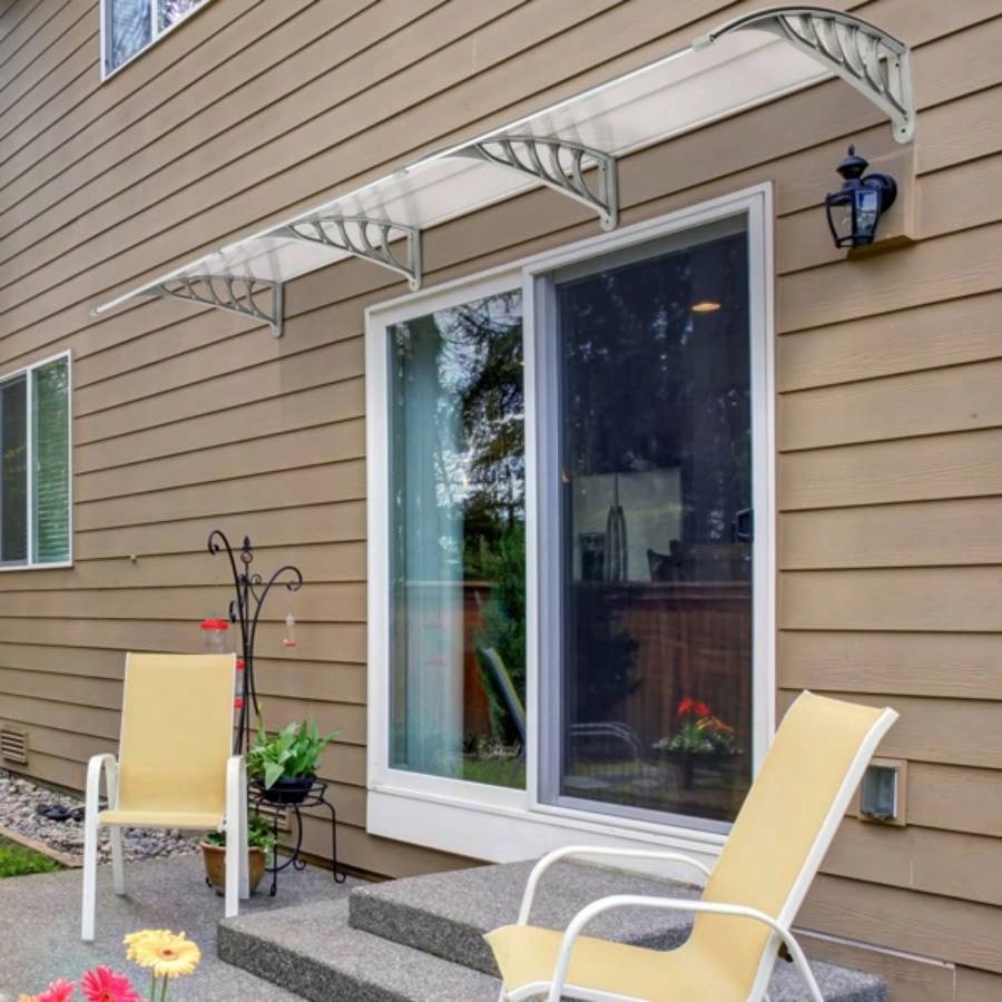 HT - 300x Household Application Door Window Rain Cover Eaves Transparent Board Gray Holder
