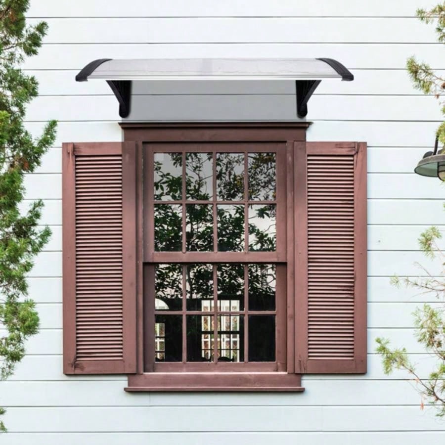 HT -x 80 Household Application Door Window Rain Cover Eaves Canopy White Black Bracket
