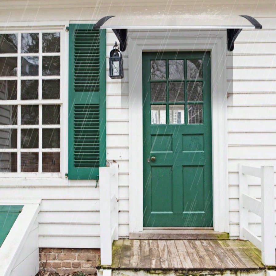 HT -x 80 Household Application Door Window Rain Cover Eaves Canopy White Black Bracket
