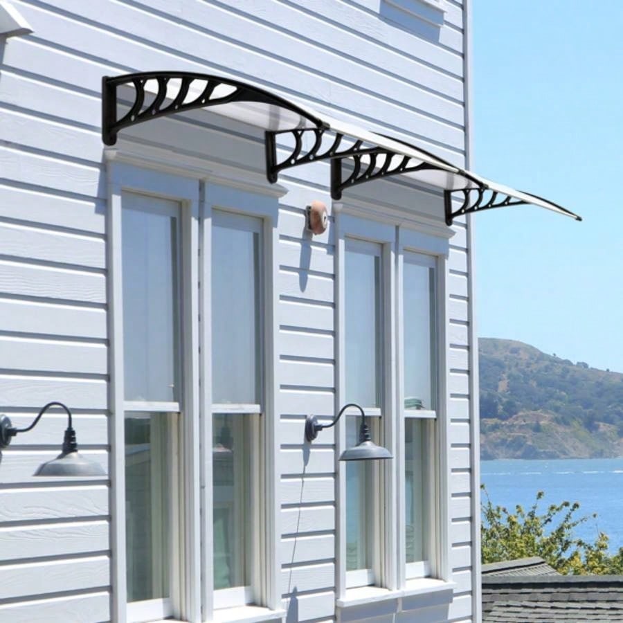 HT -x 80 Household Application Door Window Rain Cover Eaves Canopy White Black Bracket