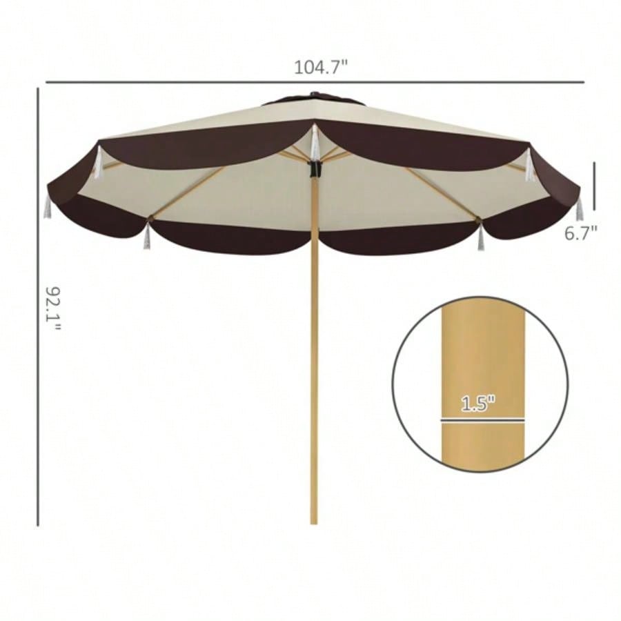 8. FT Elegance Patio, UPF 50+ Outdoor Market with 8 Ribs, Beige