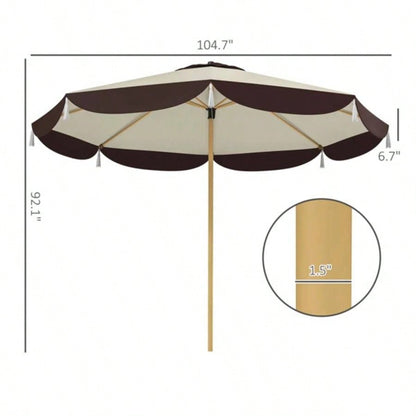 8. FT Elegance Patio, UPF 50+ Outdoor Market with 8 Ribs, Beige