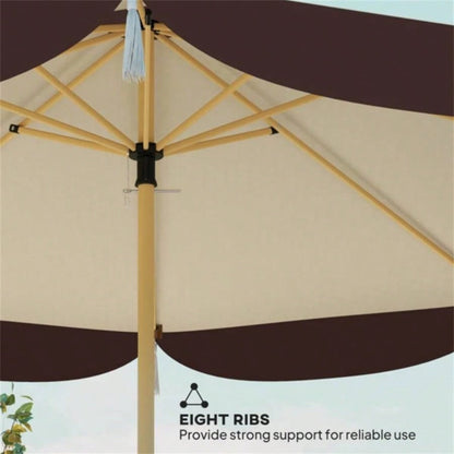8. FT Elegance Patio, UPF 50+ Outdoor Market with 8 Ribs, Beige