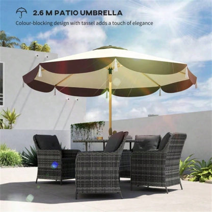 8. FT Elegance Patio, UPF 50+ Outdoor Market with 8 Ribs, Beige