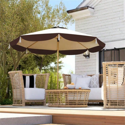 8. FT Elegance Patio, UPF 50+ Outdoor Market with 8 Ribs, Beige