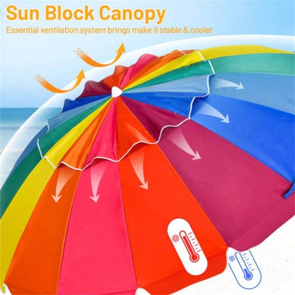 8 Ft Beach With - 16 - Ribbed Windproof Frame
