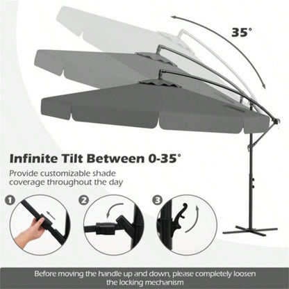 10 Feet Patio Cantilever - Gray