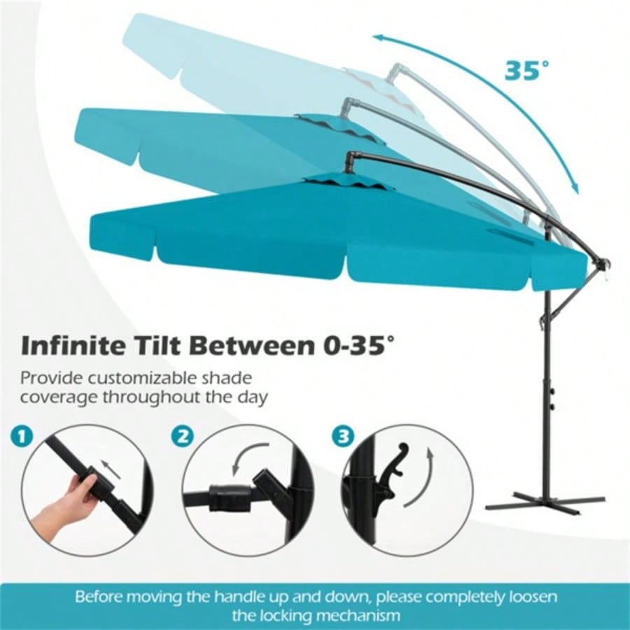 10 Feet Patio Cantilever - Turquoise