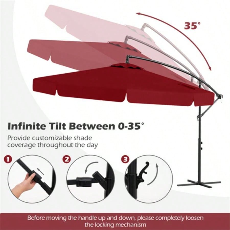 10 Feet Patio Cantilever - Wine