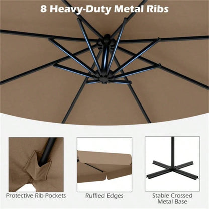 10 Feet Patio Cantilever - Taupe