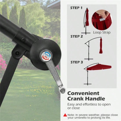 10 Feet Patio Cantilever - Wine