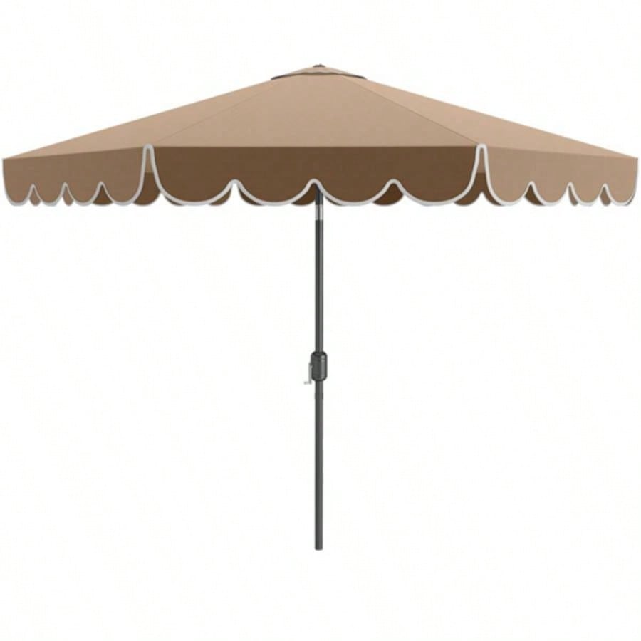 10 Feet Patio with Crank Tilt Adjustment - Beige