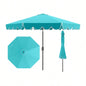 10 Feet Patio with Crank Tilt Adjustment - Turquoise
