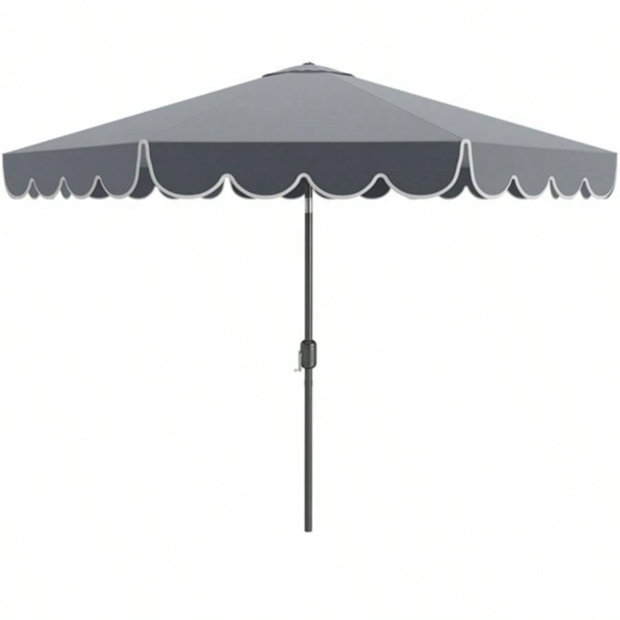 10 Feet Patio with Crank Tilt Adjustment - Gray