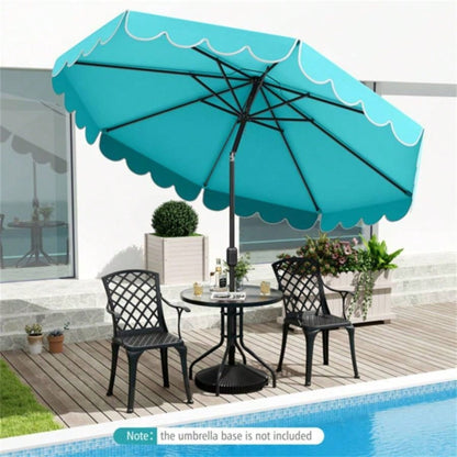 10 Feet Patio with Crank Tilt Adjustment - Turquoise