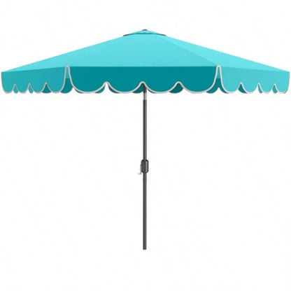 10 Feet Patio with Crank Tilt Adjustment - Turquoise