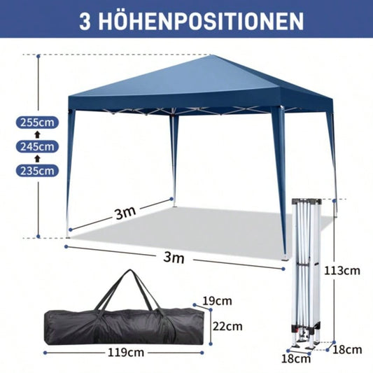 3x Two Doors Two Practical Waterproof Right - Angle Folding Tent Blue