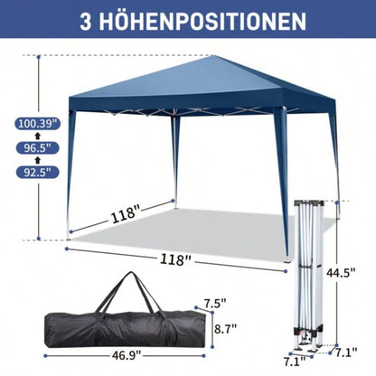 3x Two Doors Two Practical Waterproof Right - Angle Folding Tent Blue