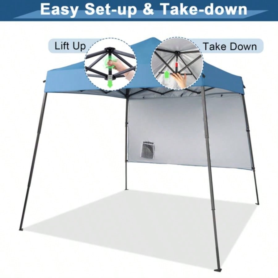 1.8*1.8m Beveled Oxford Cloth Black Plastic Sprayed Iron Pipe With One Side Cloth Backpack Storage Bag Folding Shed Sky Blue