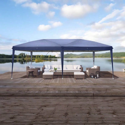 3x 6m Home Use Outdoor Camping Waterproof Folding Tent with Carry Bag Blue